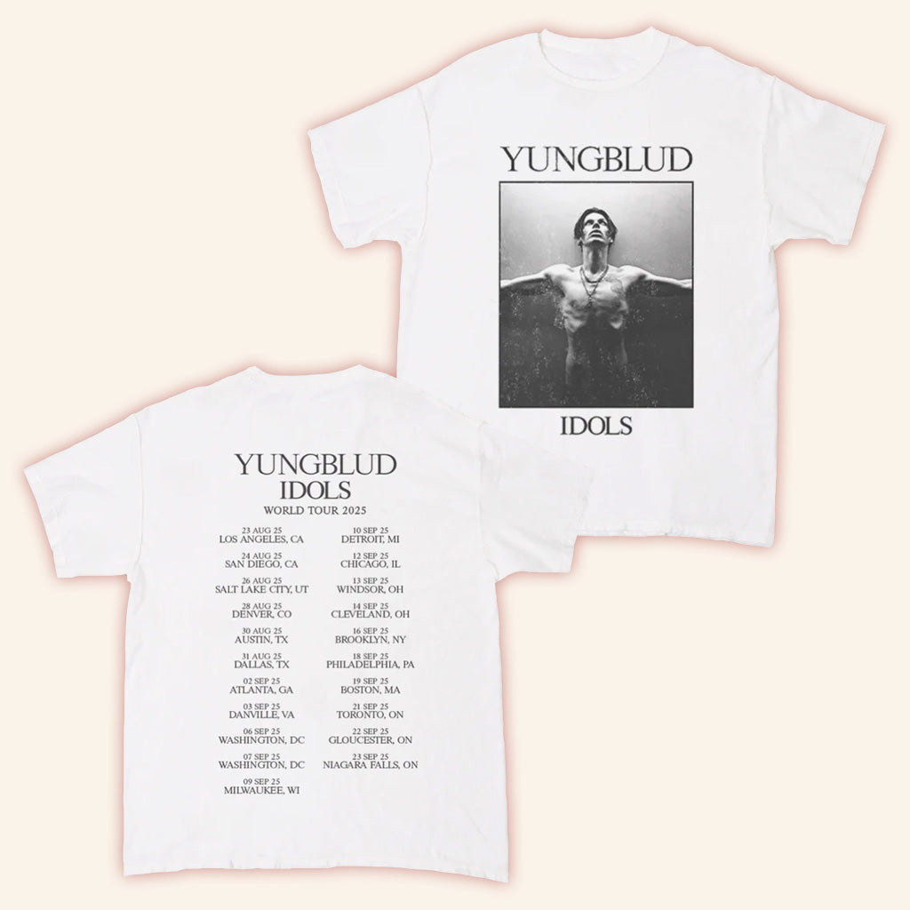 Yungblud Merch Idols White Date Back T-Shirt Birthday Gifts For Music Lovers