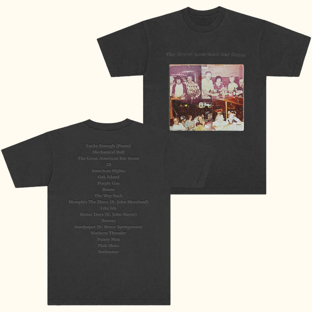 Zach Bryan Tour Merch 2025 Bar Scene Black Album T-Shirt Gifts For Dad Gifts For Best Friend