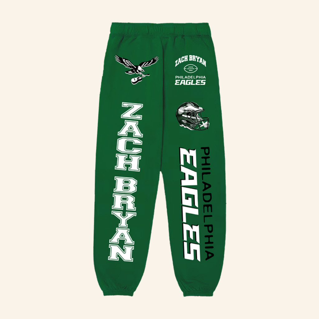 Zach Bryan x Eagles Sweatpants Eagles Merch Presents For Football Lovers