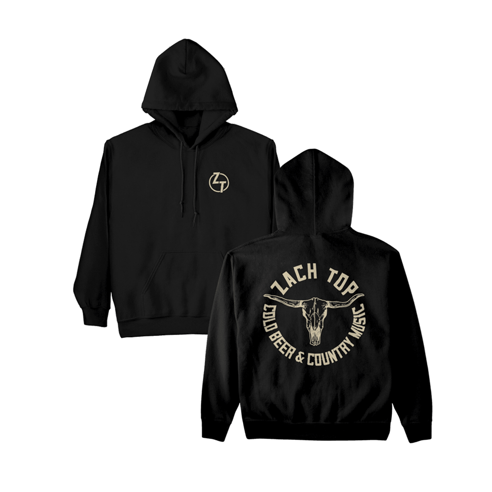 Zach Top Merch Zach Top Cold Beer And Country Music Skull Hoodie Gifts For Fans Gifts For Him