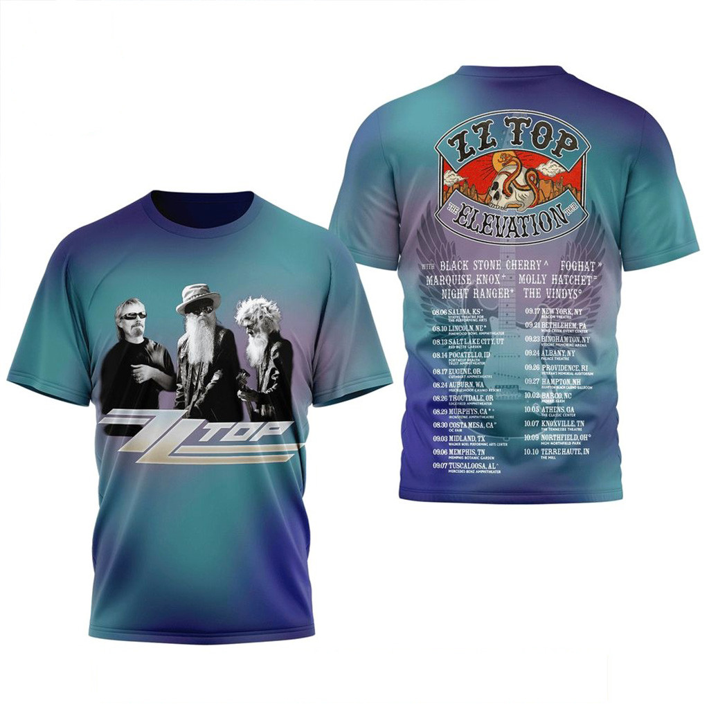 ZZ Top The Elevation Tour 2025 T-Shirt Fan Merch Gifts For Father